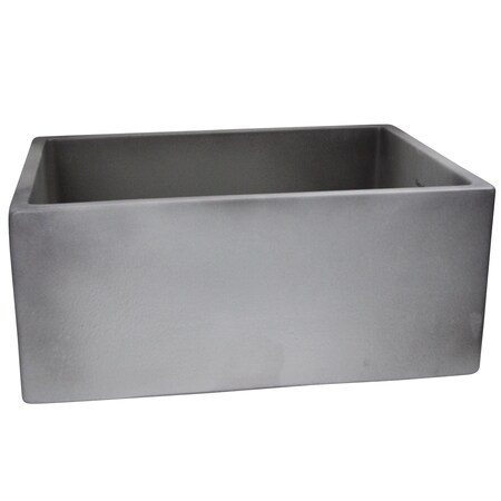 Nantucket Sinks 23-Inch Farmhouse Fireclay Sink with Concrete Finish FCFS2418S-Concrete
